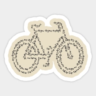 The Bike - Conceptual Art Bicycle with Arrows Sticker